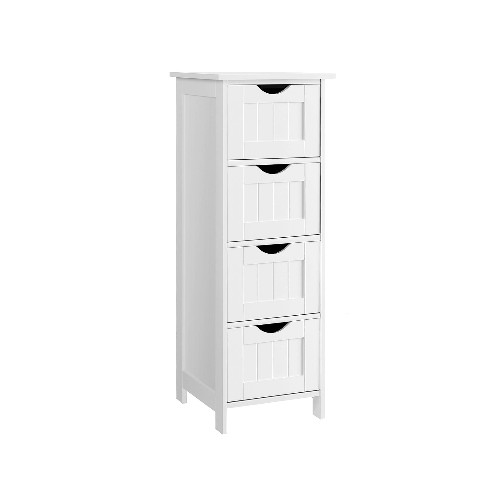 Storage Cabinet - Engineered Wood - Grey - Freestanding with 4 Drawers