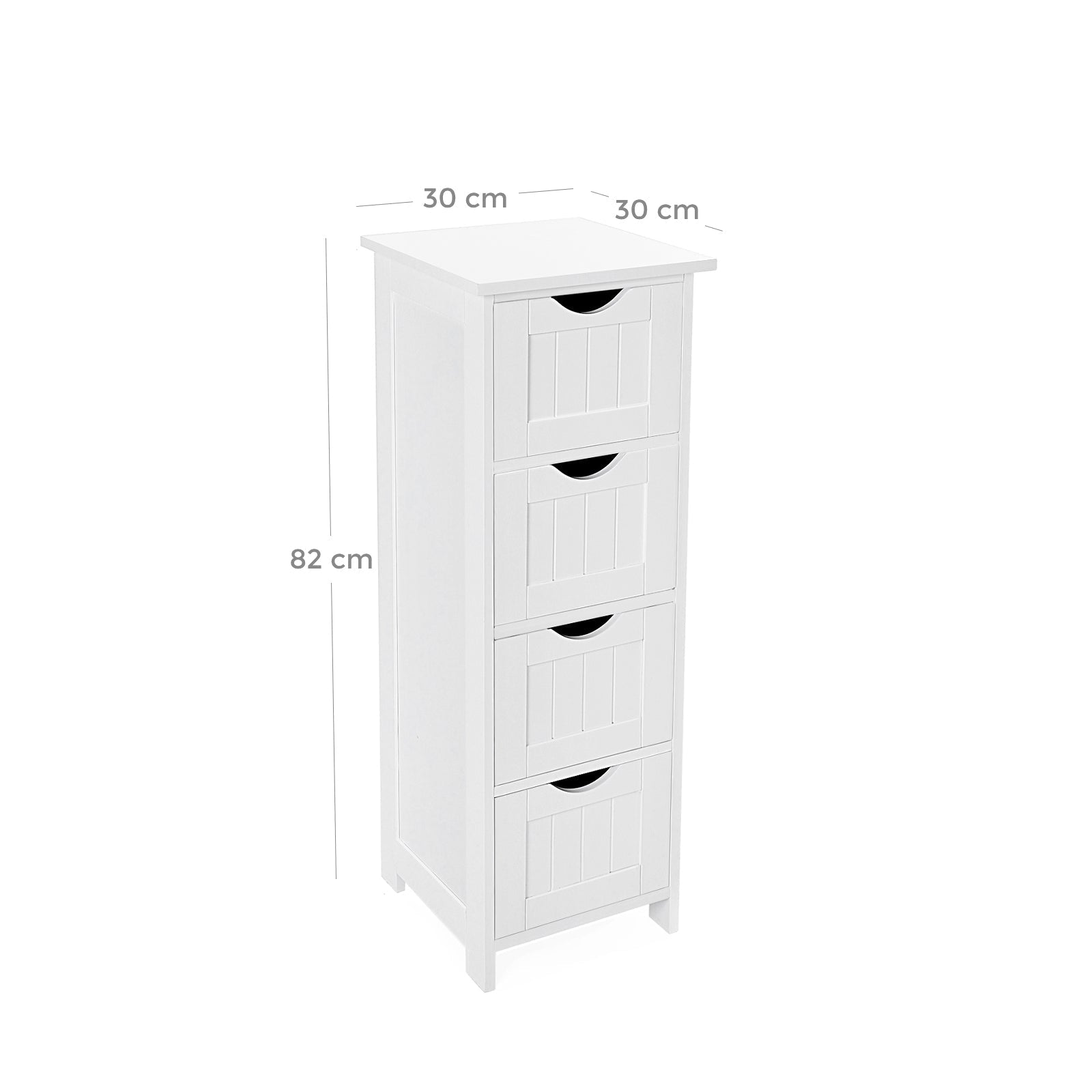Storage Cabinet - Engineered Wood - Grey - Freestanding with 4 Drawers