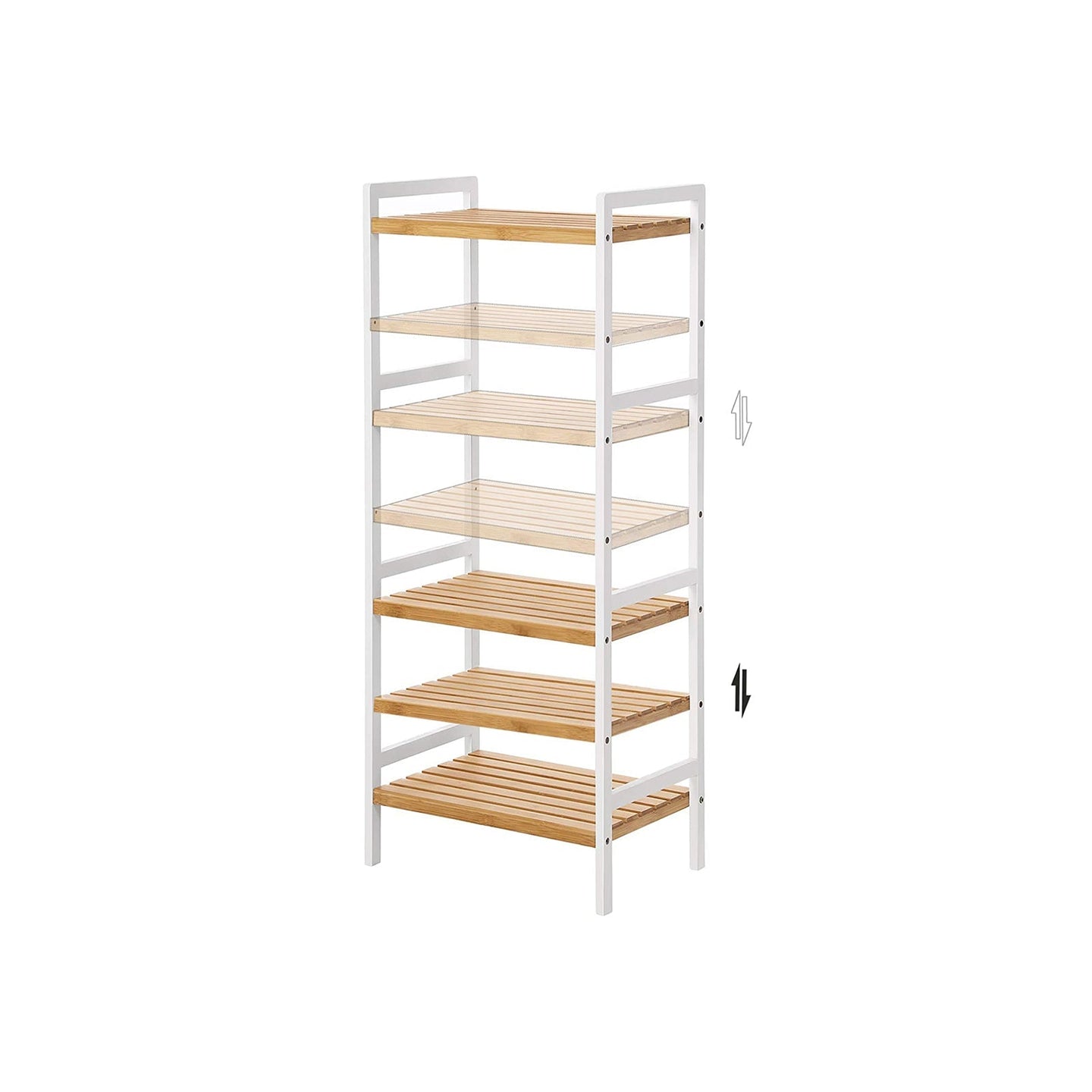 Bathroom Shelf - Bamboo - Natural White - 4 Shelves