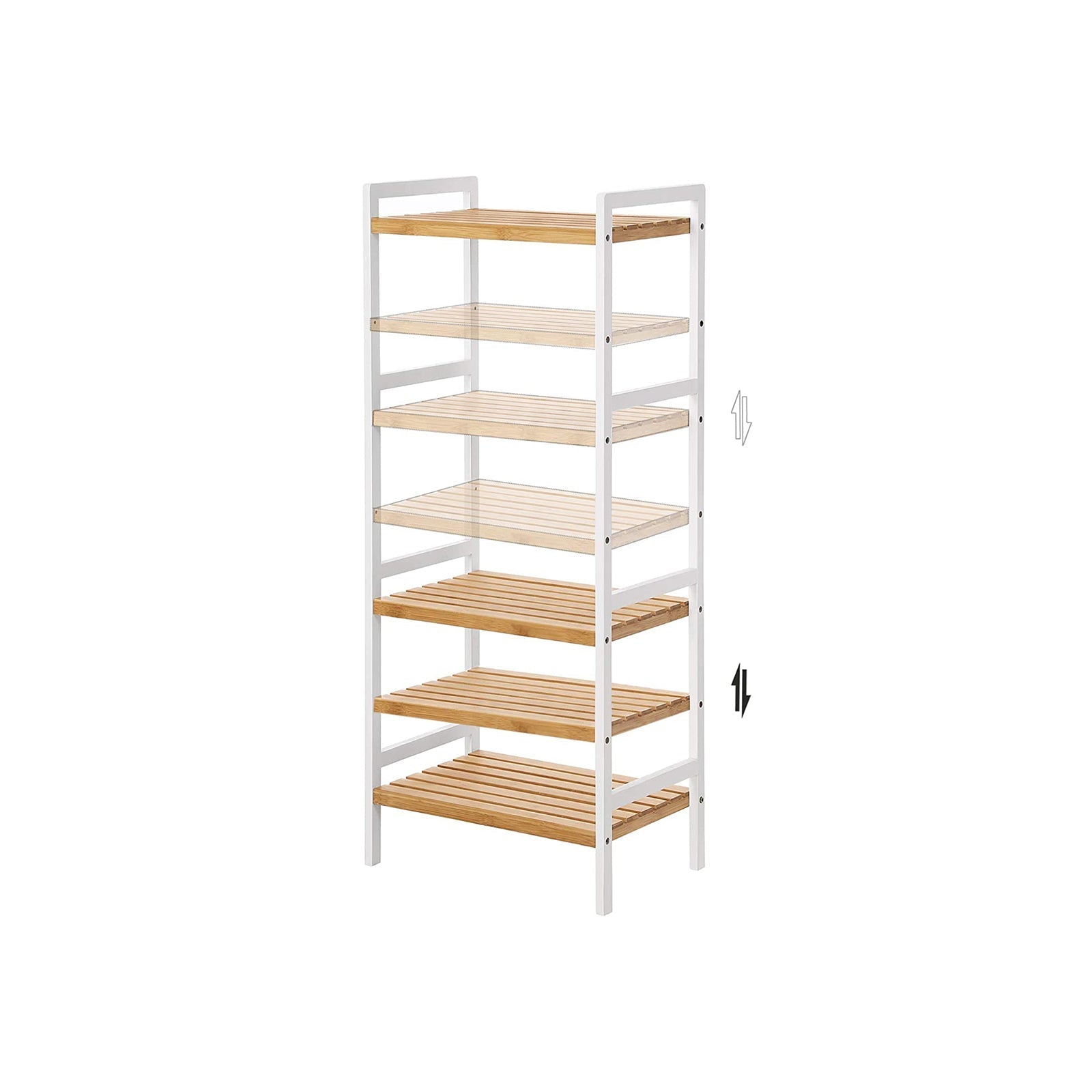 Bathroom Shelf - Bamboo - Natural White - 4 Shelves
