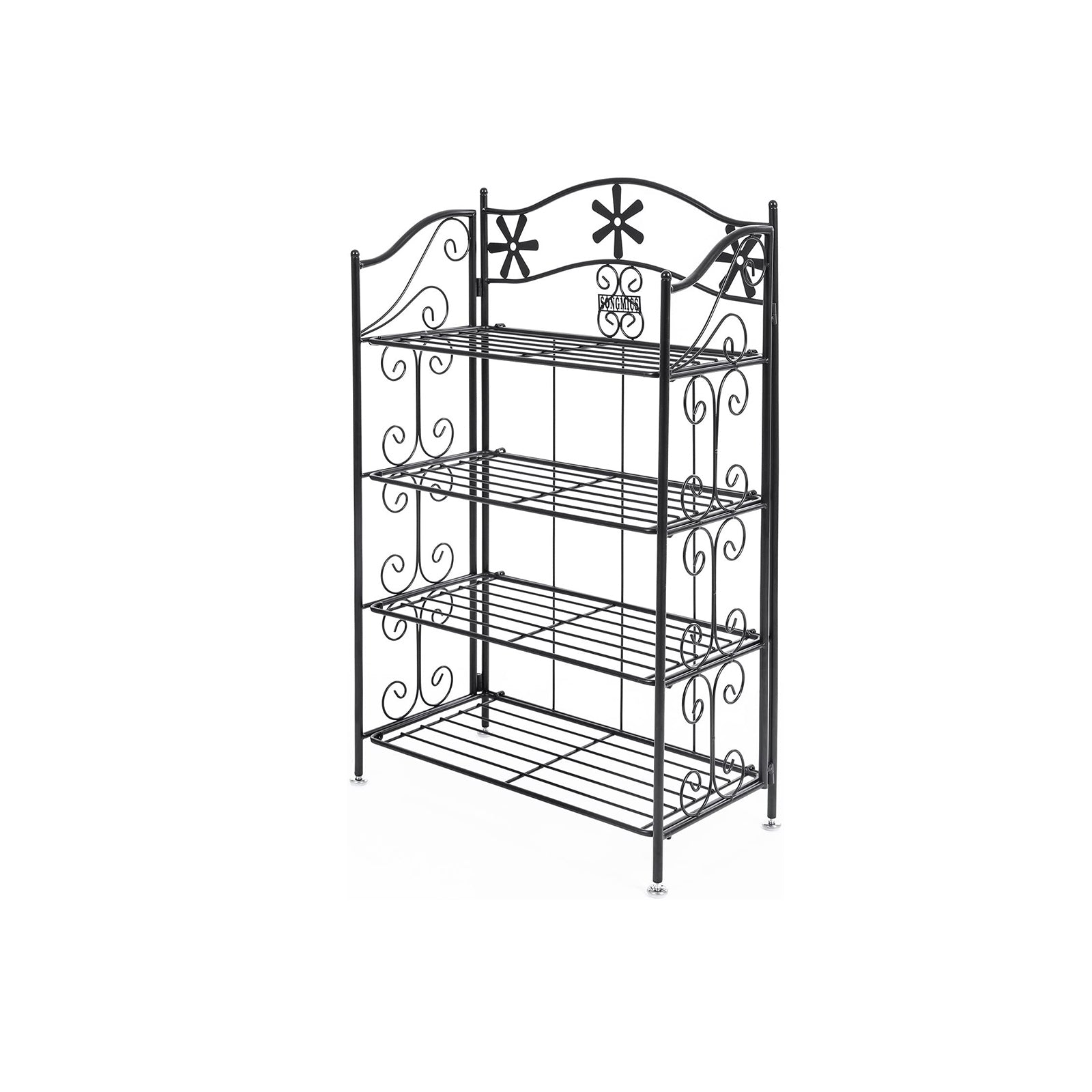 4 Tier Bathroom Shelf - Metal - Black - Versatile Plant Rack and Display