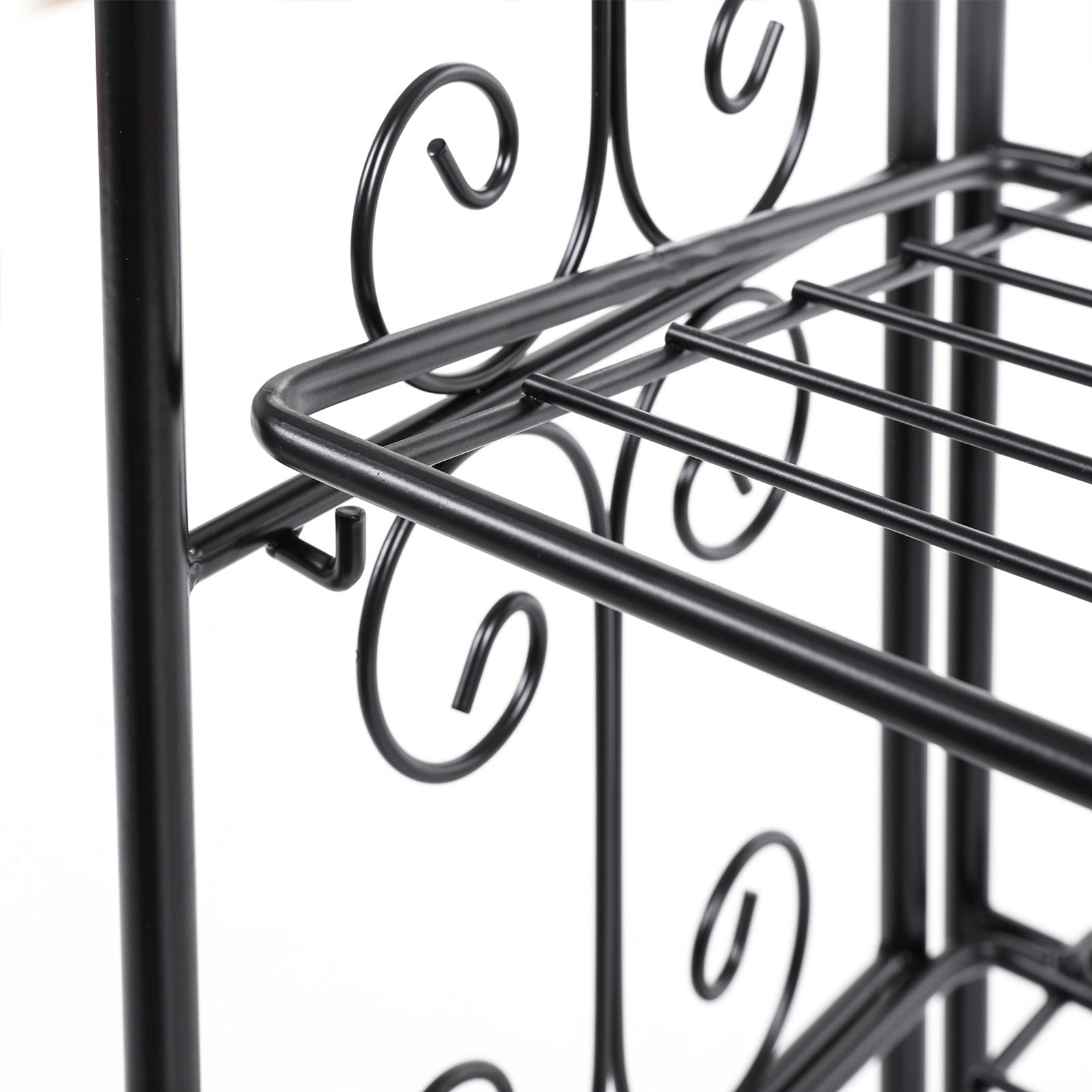 4 Tier Bathroom Shelf - Metal - Black - Versatile Plant Rack and Display