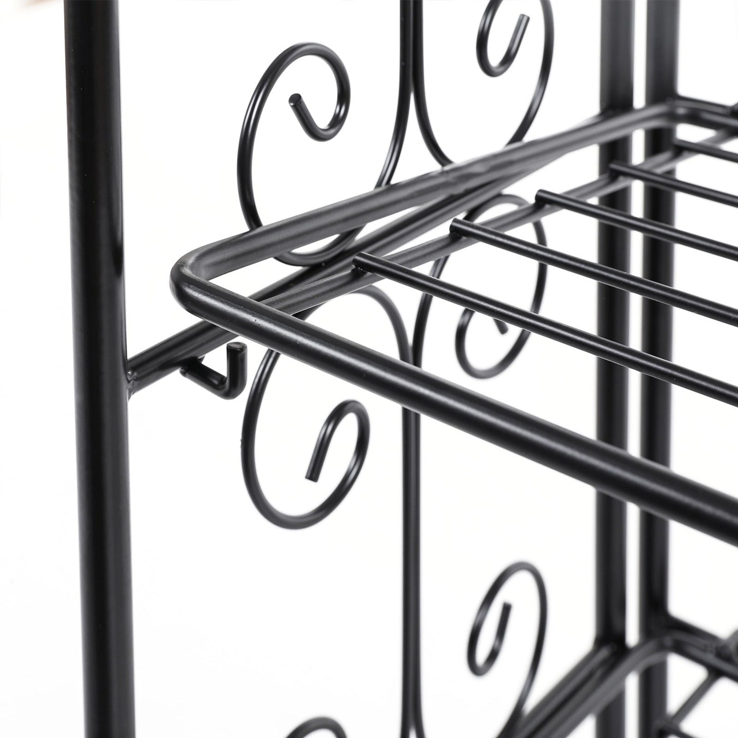 4 Tier Bathroom Shelf - Metal - Black - Versatile Plant Rack and Display