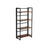 4-Tier Bookshelf - Metal Frame - Rustic Brown - Multifunctional Folding Design