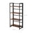 4-Tier Bookshelf - Metal Frame - Rustic Brown - Multifunctional Folding Design