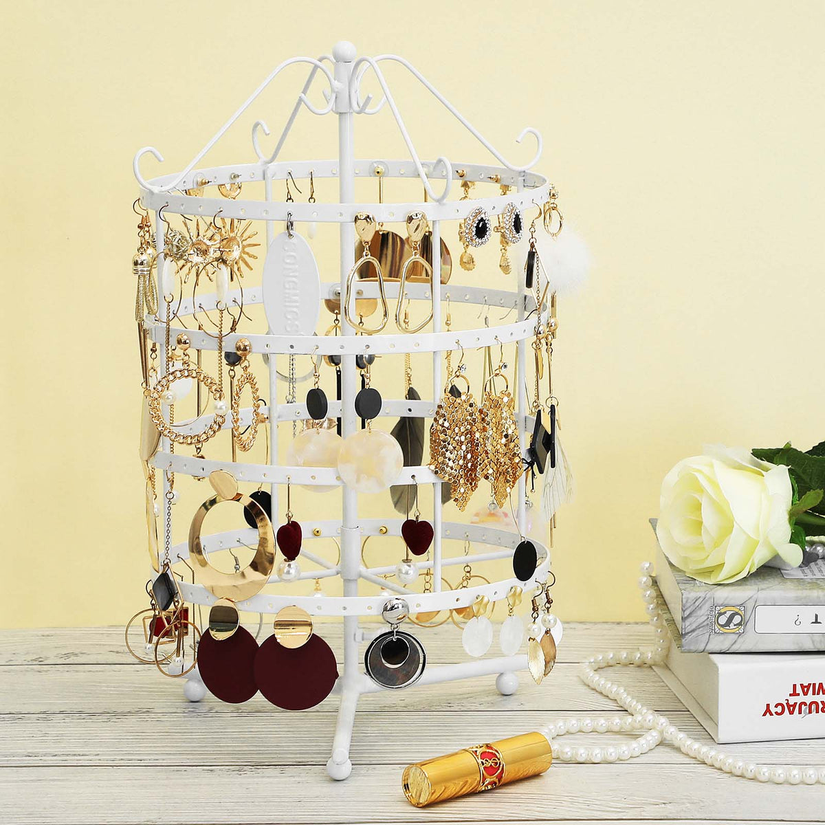 4 Tier Jewellery Stand - Metal - White