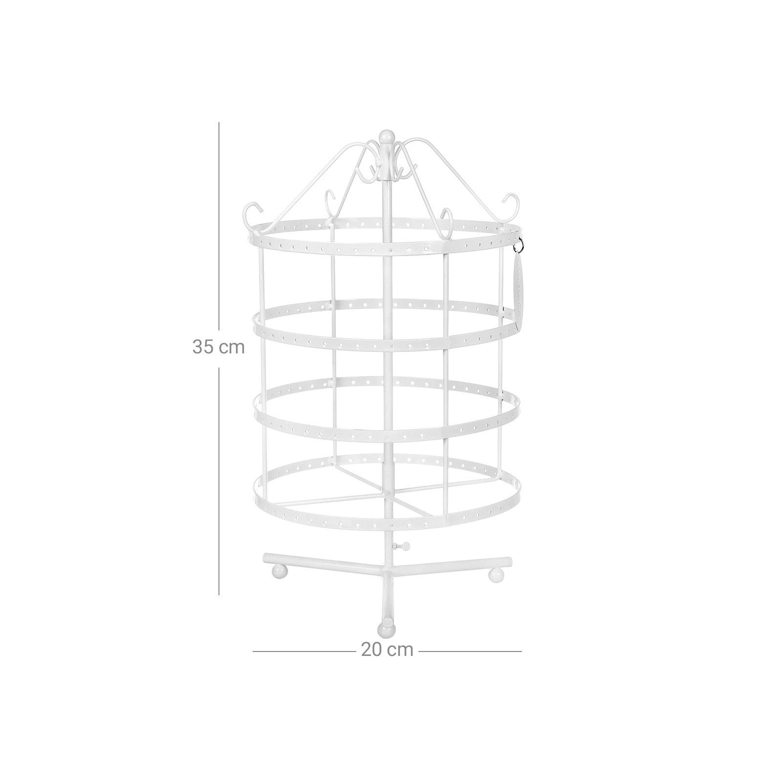 4 Tier Jewellery Stand - Metal - White