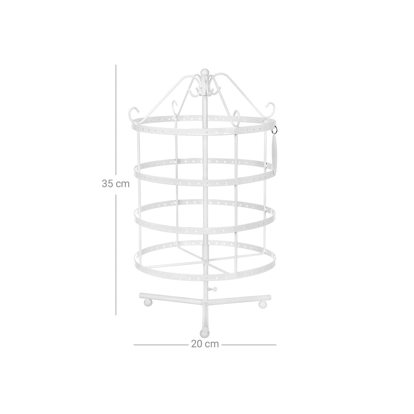 4 Tier Jewellery Stand - Metal - White