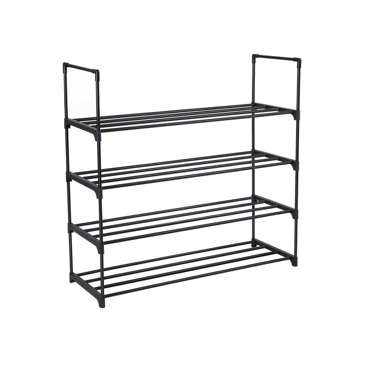 4 Tier Shoe Rack - Metal - Grey - Capacity for 20 Pairs of Shoes