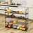 4 Tier Shoe Rack - Metal - Grey - Capacity for 20 Pairs of Shoes