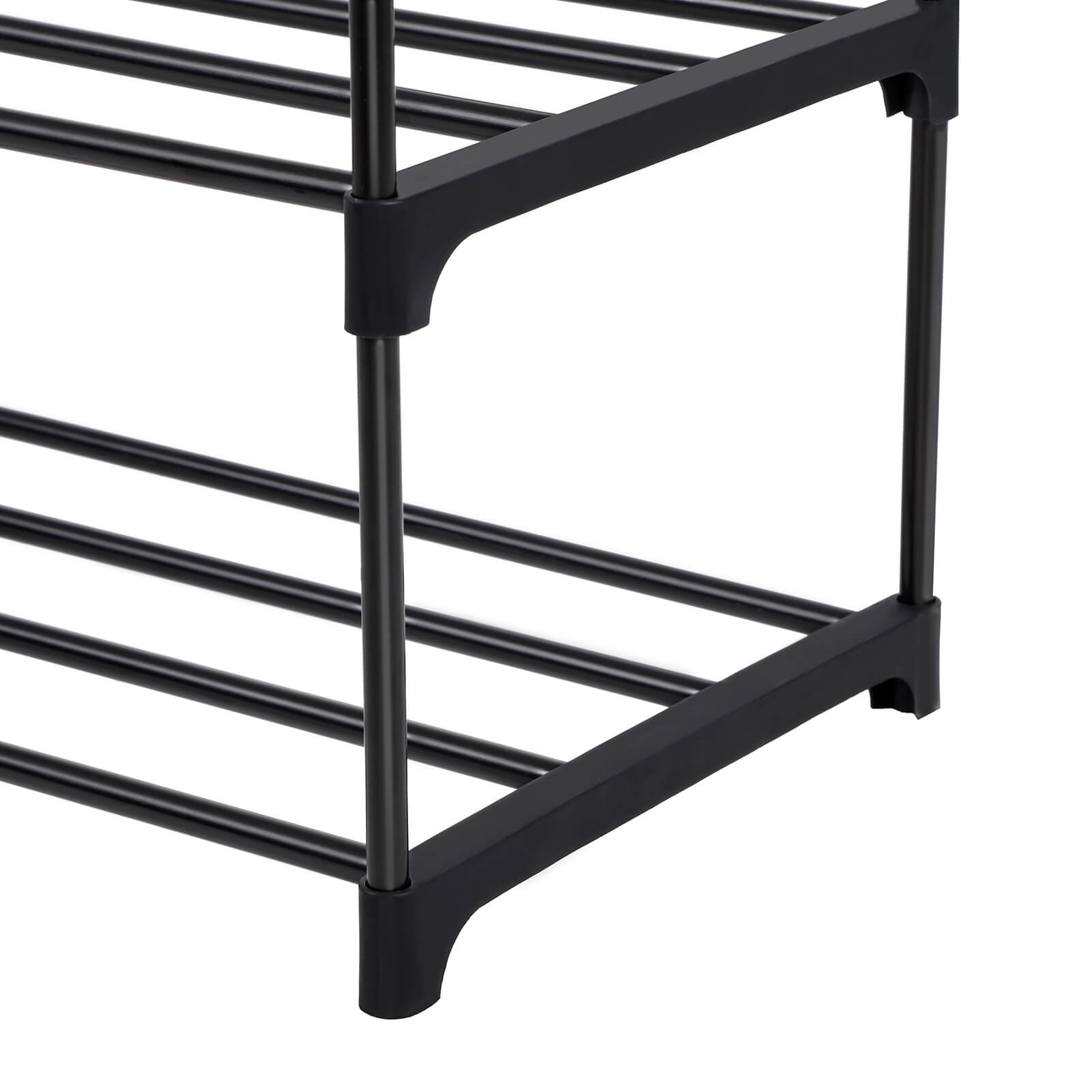 4 Tier Shoe Rack - Metal - Grey - Capacity for 20 Pairs of Shoes