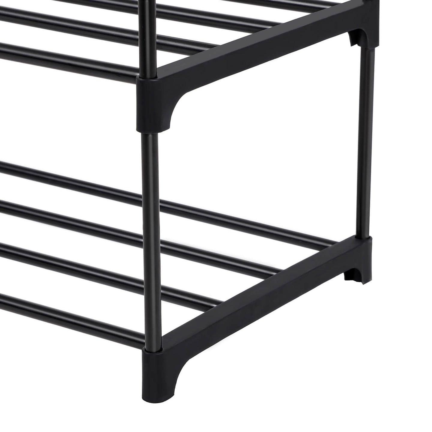 4 Tier Shoe Rack - Metal - Grey - Capacity for 20 Pairs of Shoes