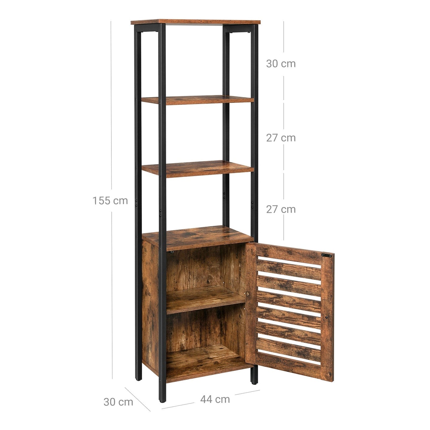 Tall Storage Cabinet - Steel - Rustic Brown and Black - Safety Features