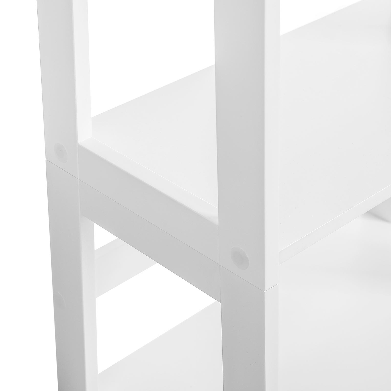 4-Tier Bookcase - Wood - White - Multifunctional Storage Shelf