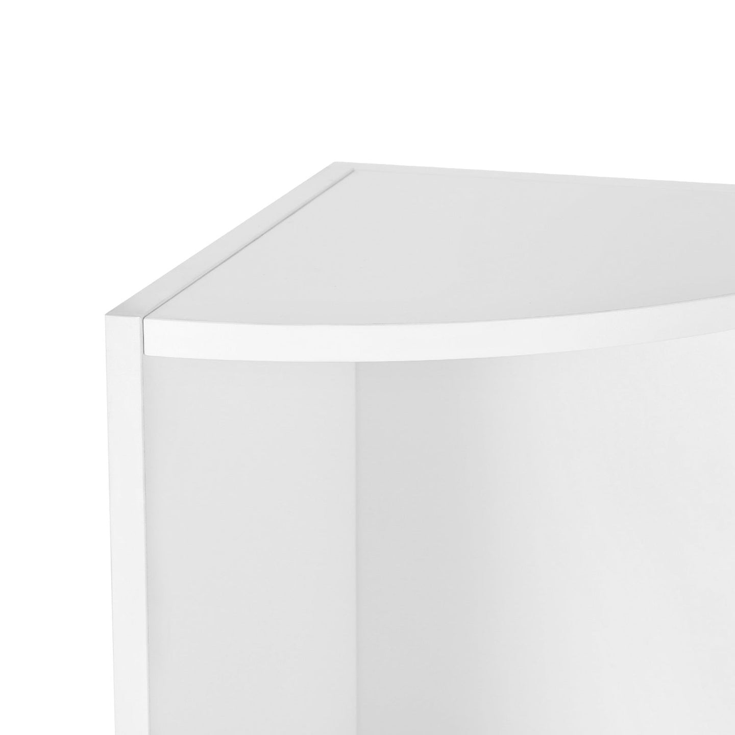 4-Tier Corner Shelf - Wood - White - Freestanding Display Storage