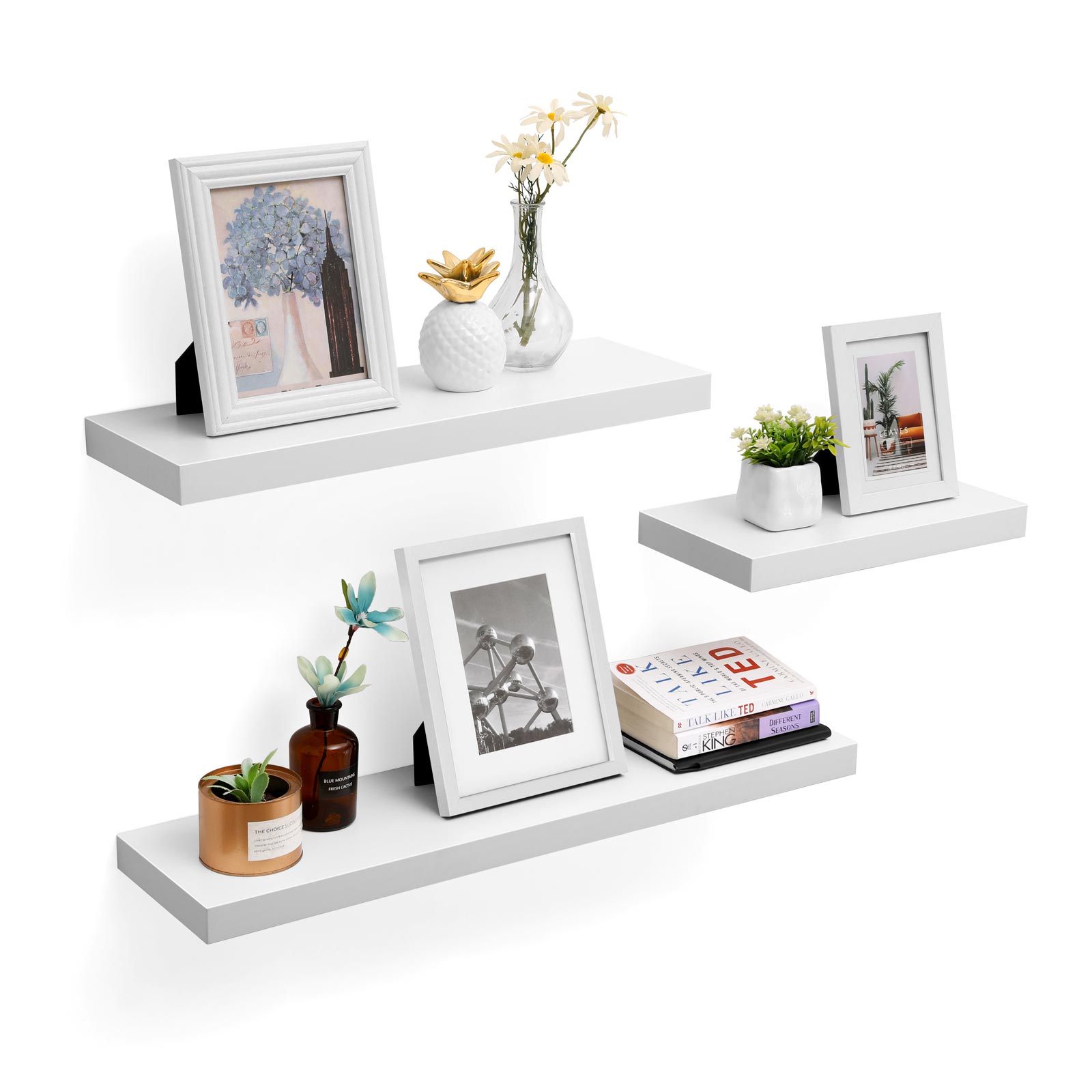 Floating Shelf - MDF - Rustic Brown - 40 cm Wall Mounted Display Storage