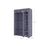 Portable Clothes Closet - Canvas - Grey - Double Wardrobe with 6 Shelves and Hanging Rail