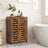 Bathroom Floor Cabinet - Wood - Rustic Brown - Multipurpose with Adjustable Shelf and Louvred Doors