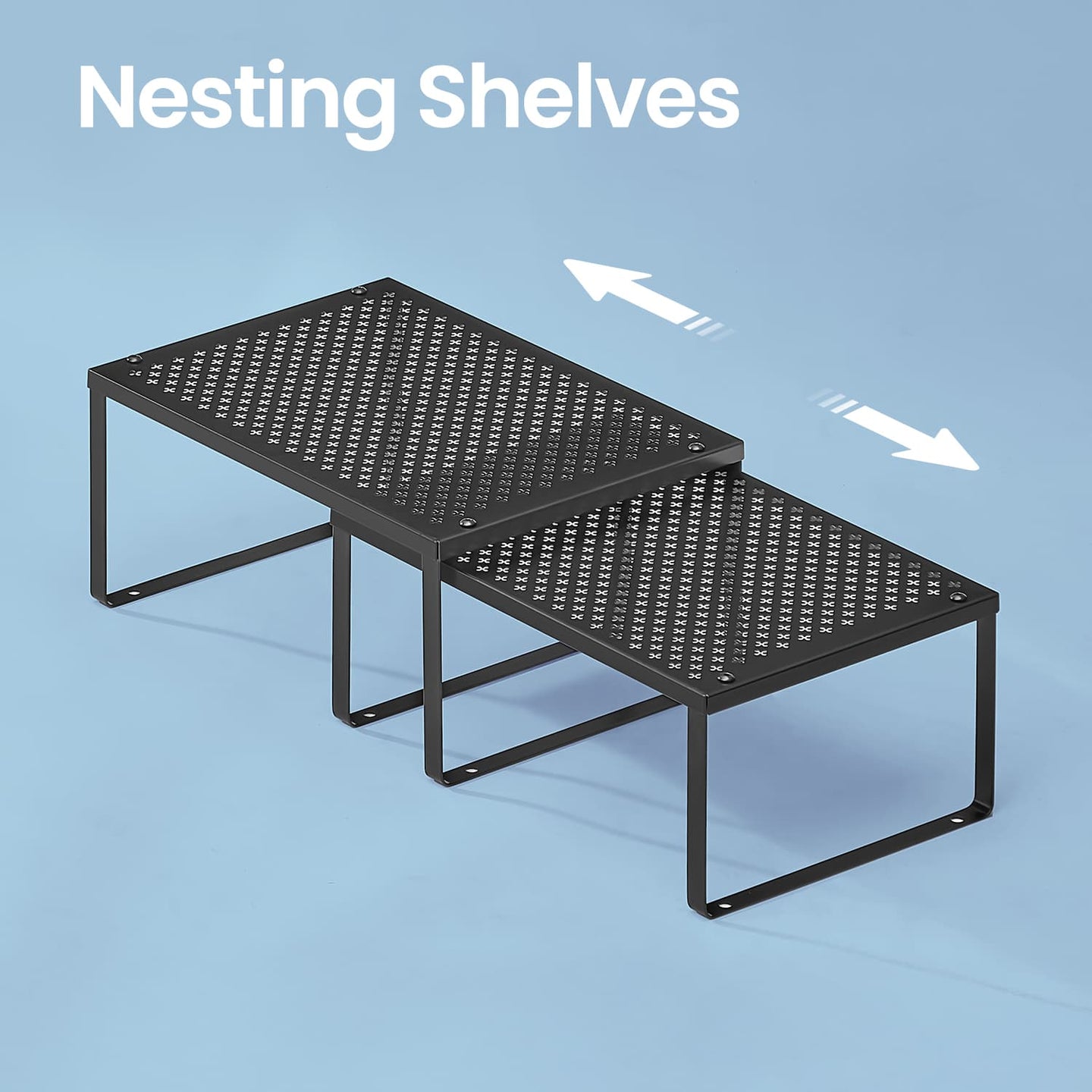 Set of 2 Spice Racks - Metal - Ink Black - Stackable and Expandable