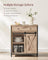 Freestanding Storage Cabinet - Wood - Rustic Brown and Black - Sliding Barn Door and Drawer