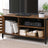 TV Cabinet - Wood - Rustic Brown and Black - Louvred Door with 2 Shelves