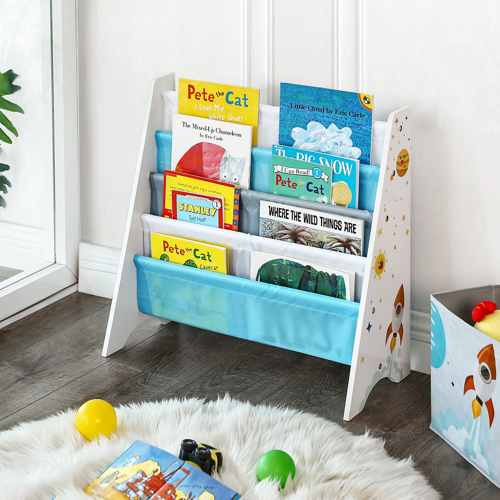 Kids Bookcase - Wood - White