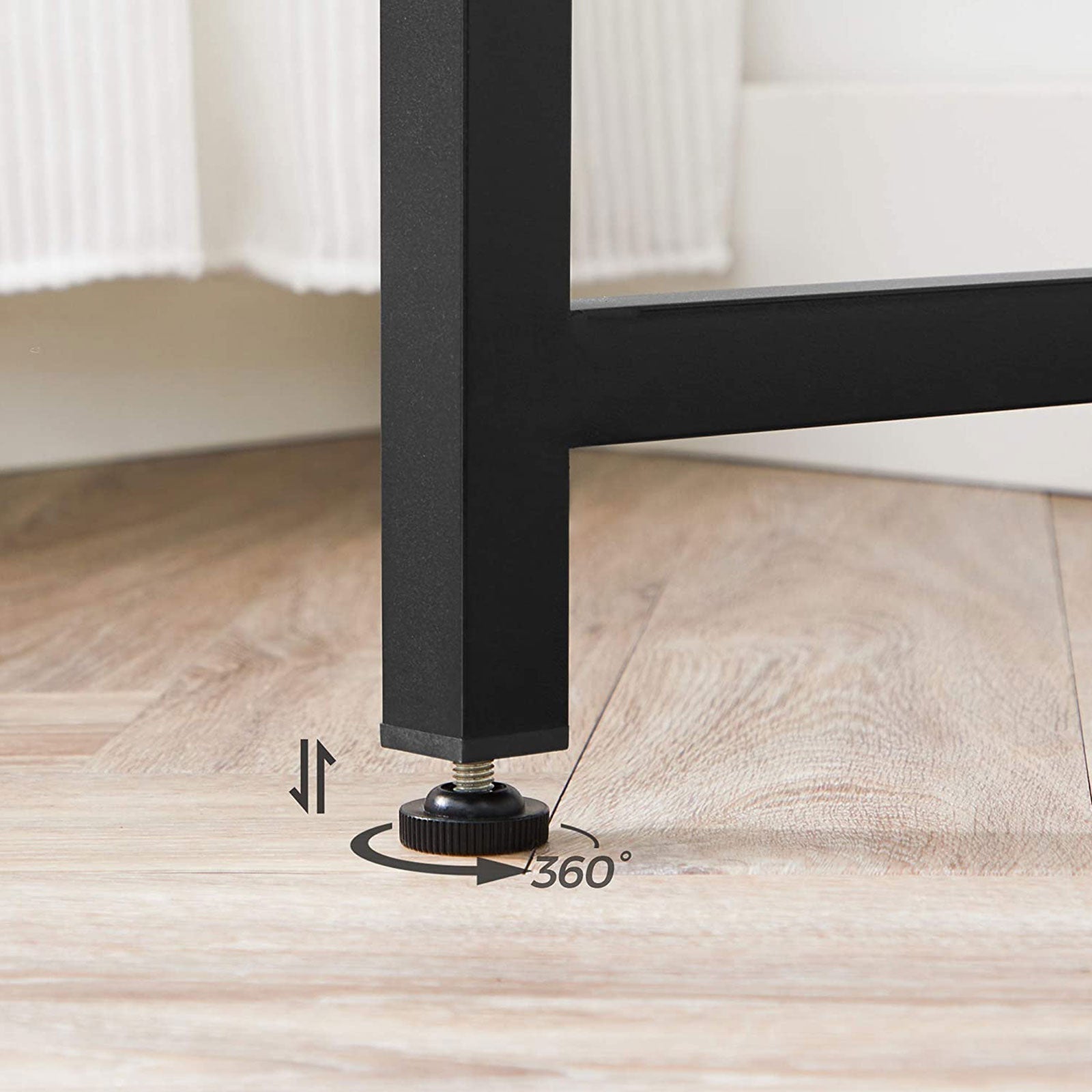 Small Office Table - Steel - Hazelnut Brown and Black - Simplified Assembly