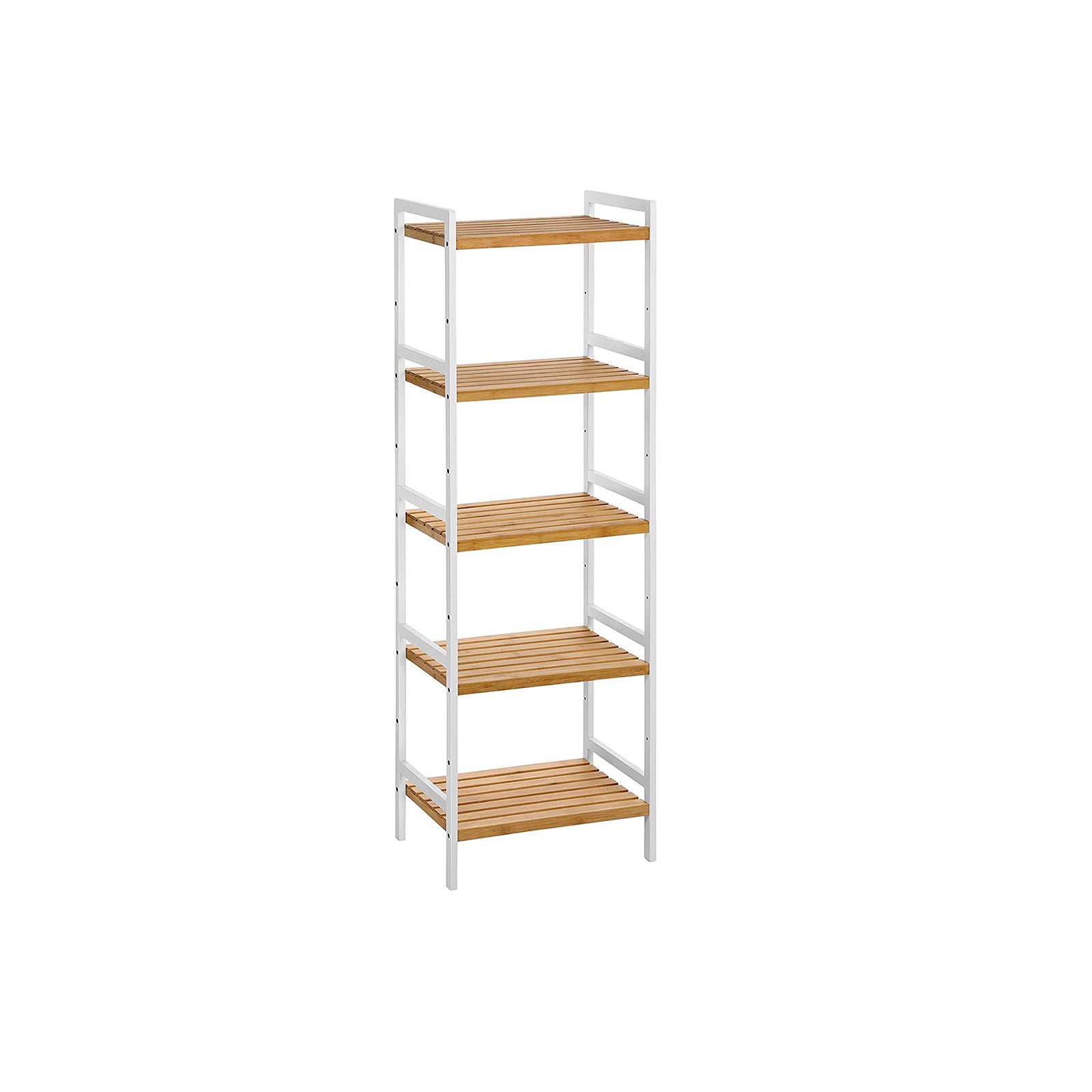 Bathroom Shelf - 5-Tier Design - Bamboo - Natural White