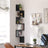 5-Tier Floating Wall Shelf - Wood - White - Zigzag Design