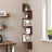 5-Tier Floating Wall Shelf - Wood - White - Zigzag Design