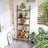 Ladder Bookcase - Iron - Rustic Brown - 5-Tier Design with Wall Support