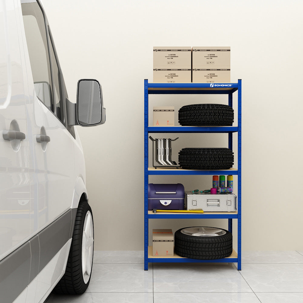 5-Tier Storage Rack - Steel - Silver - Adjustable Shelves