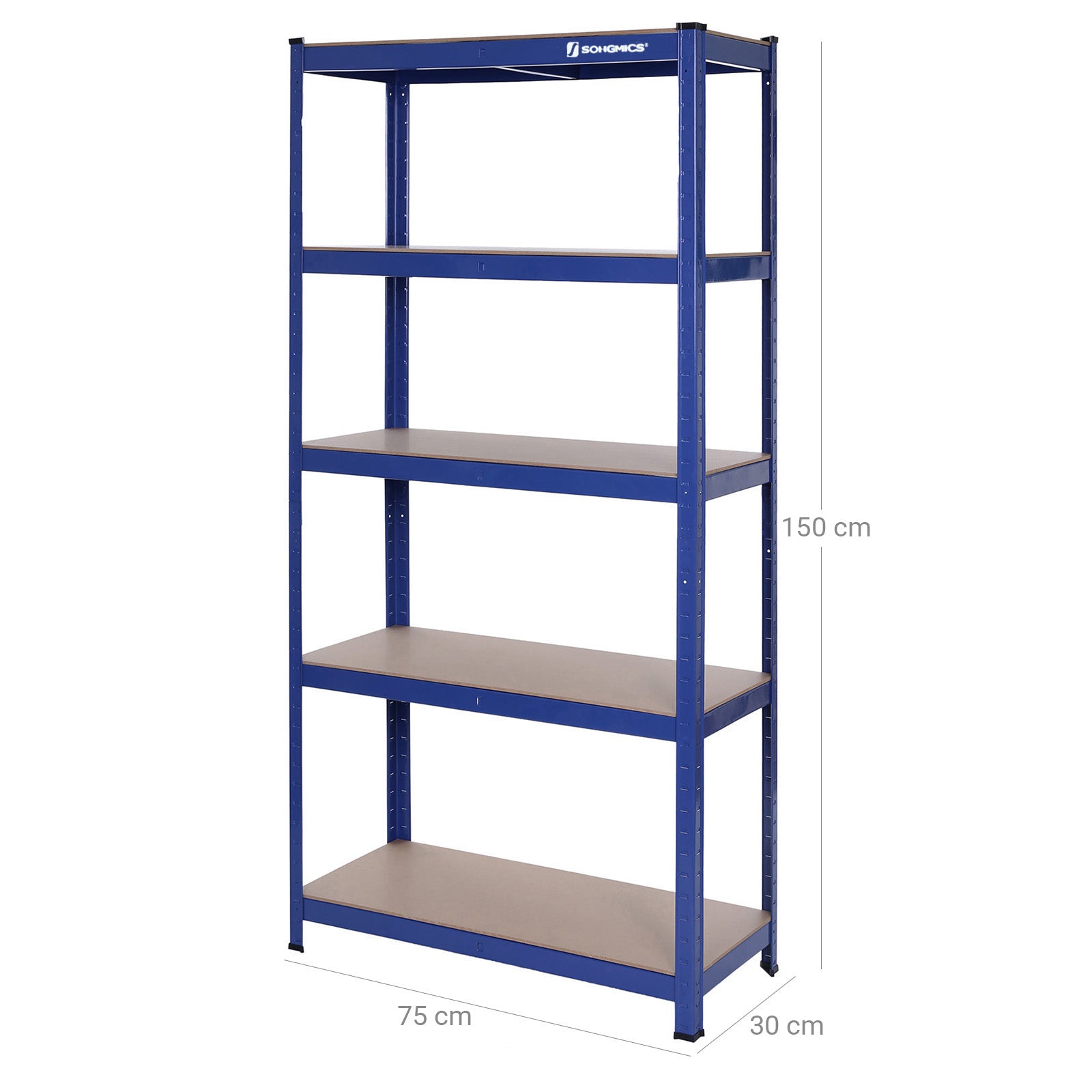 5-Tier Storage Rack - Steel - Silver - Adjustable Shelves