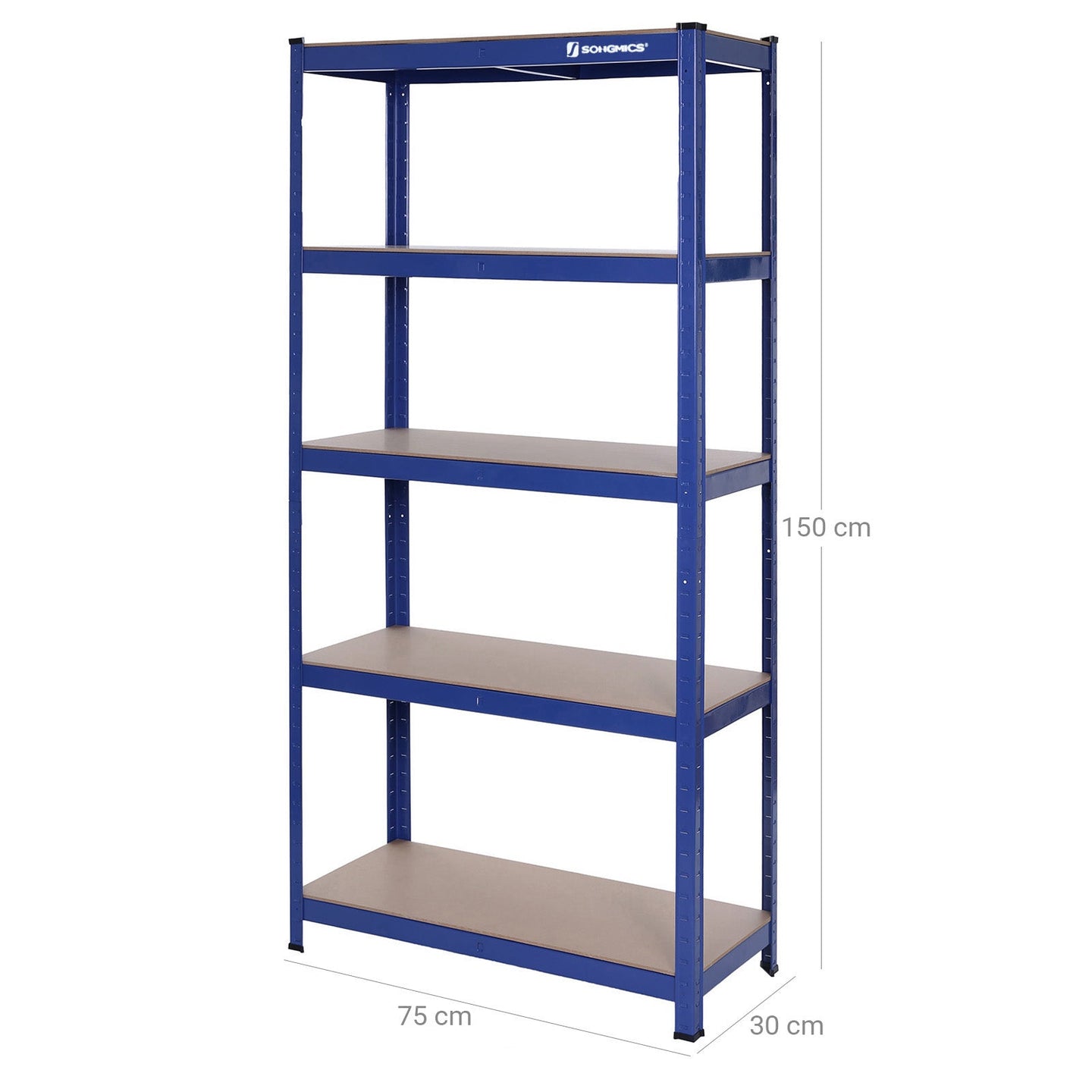 5-Tier Storage Rack - Steel - Silver - Adjustable Shelves