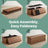 Foldable Ottoman Bench - Fabric - Brown - 300 kg Capacity with Storage