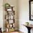 6-Tier Bookshelf - Wood - White - Freestanding Room Divider