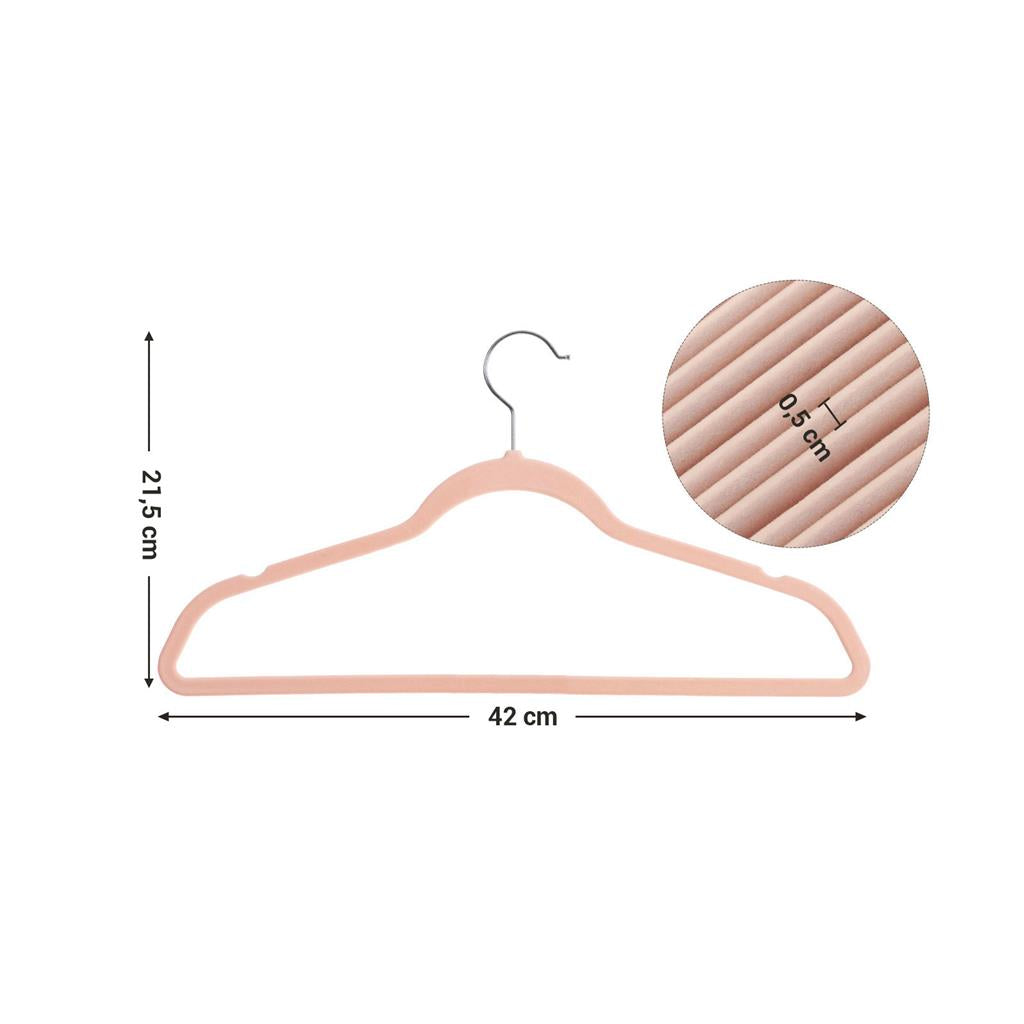 Velvet Hanger Set - Velvet - Pink - 50 Thin and Durable Hangers with 360° Swivel Hooks