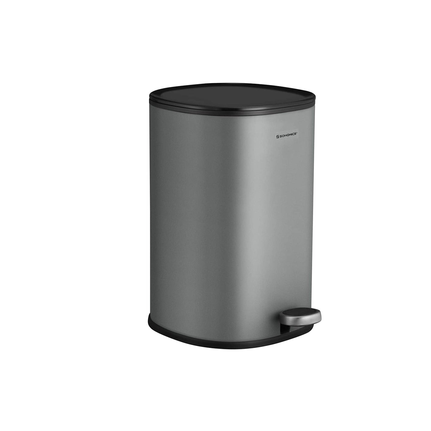 Trash Can - Steel - Grey - 5L Capacity with Inner Bucket and Soft Closure
