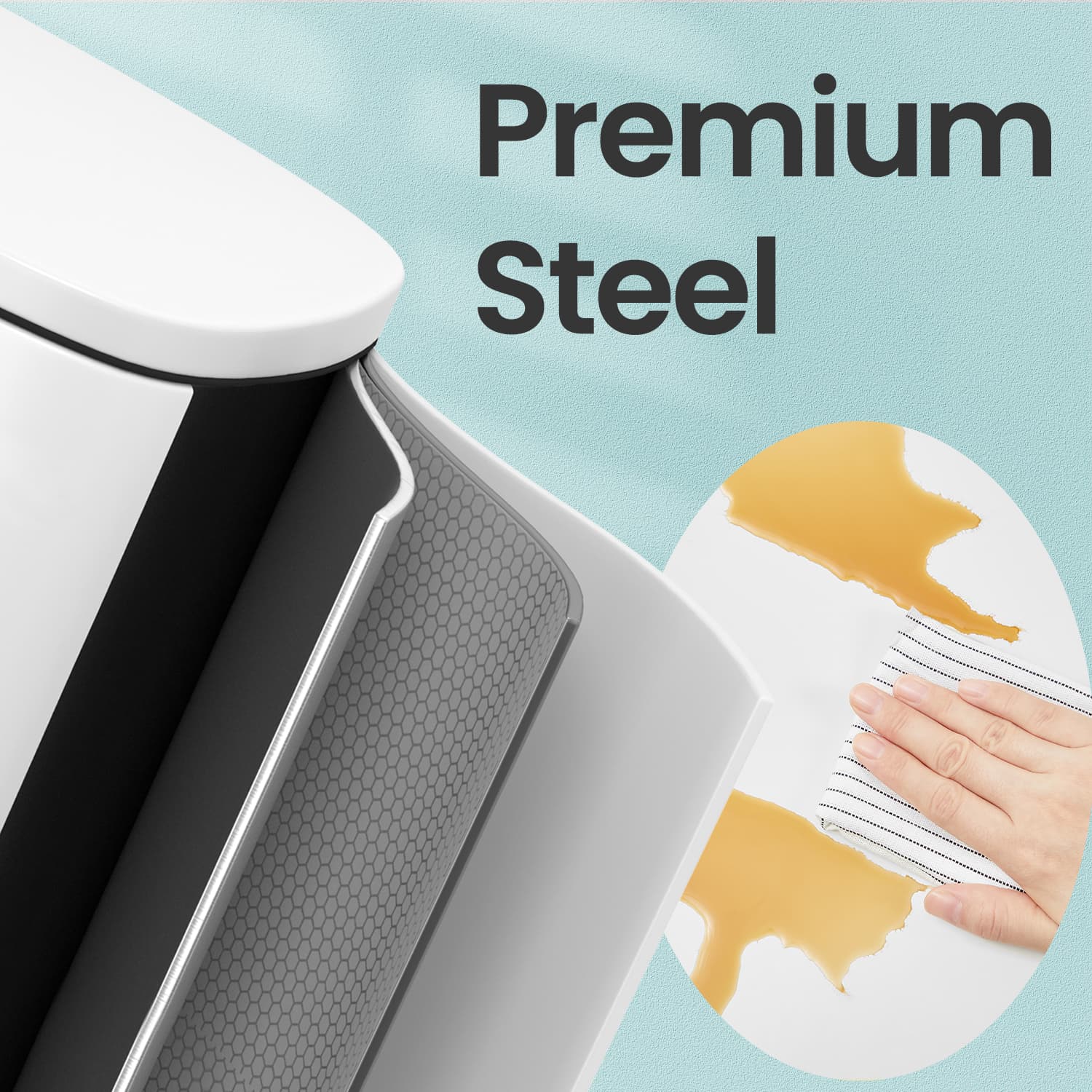 Waste Bin - Stainless Steel - White - 50L