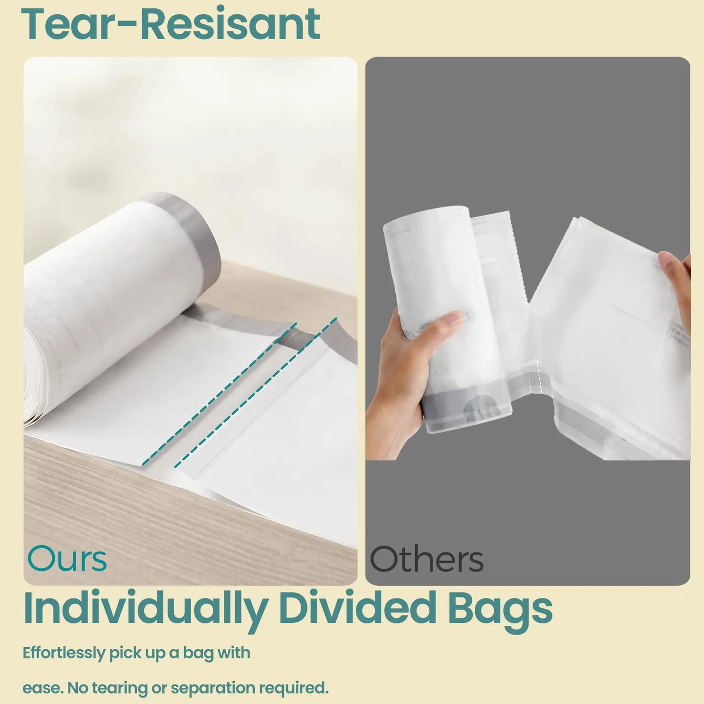 Heavy-Duty Drawstring Trash Bags - Plastic - White - 180-Piece for 8-Gallon Kitchen Waste