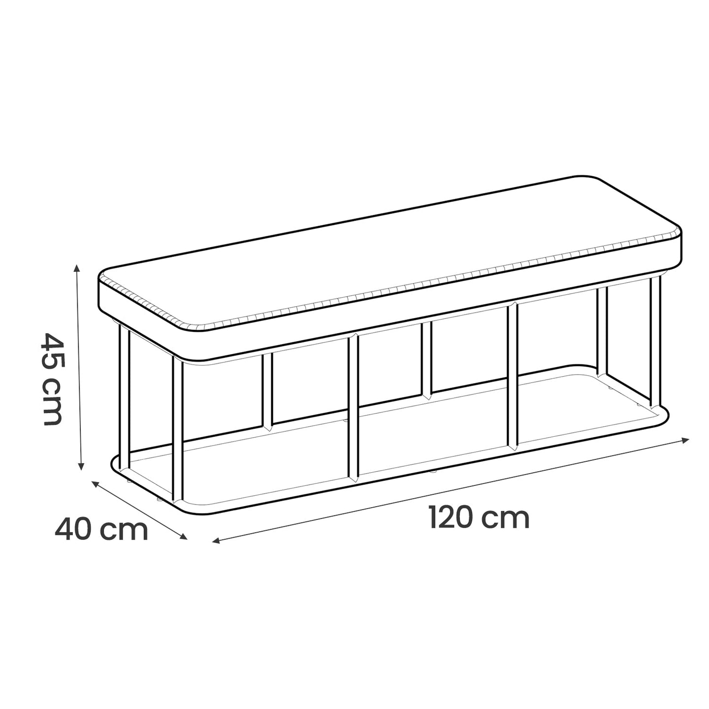 Ottoman Bench - Synthetic Leather - Black