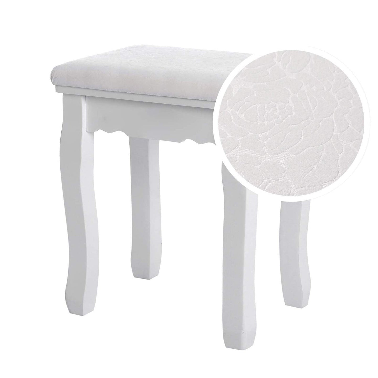 Dressing Stool - White - Rubberwood