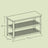 Shoe Bench - Steel - Rustic Brown and Black - 2 Shelves for Entryway Organization