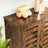 Bathroom Floor Cabinet - Wood - Rustic Brown - Multipurpose with Adjustable Shelf and Louvred Doors