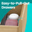 Nightstand - Wood - Natural Finish - Includes Charging Station and 3 Drawers