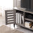 TV Console Unit - Wood - Rustic Brown - Louvered Doors