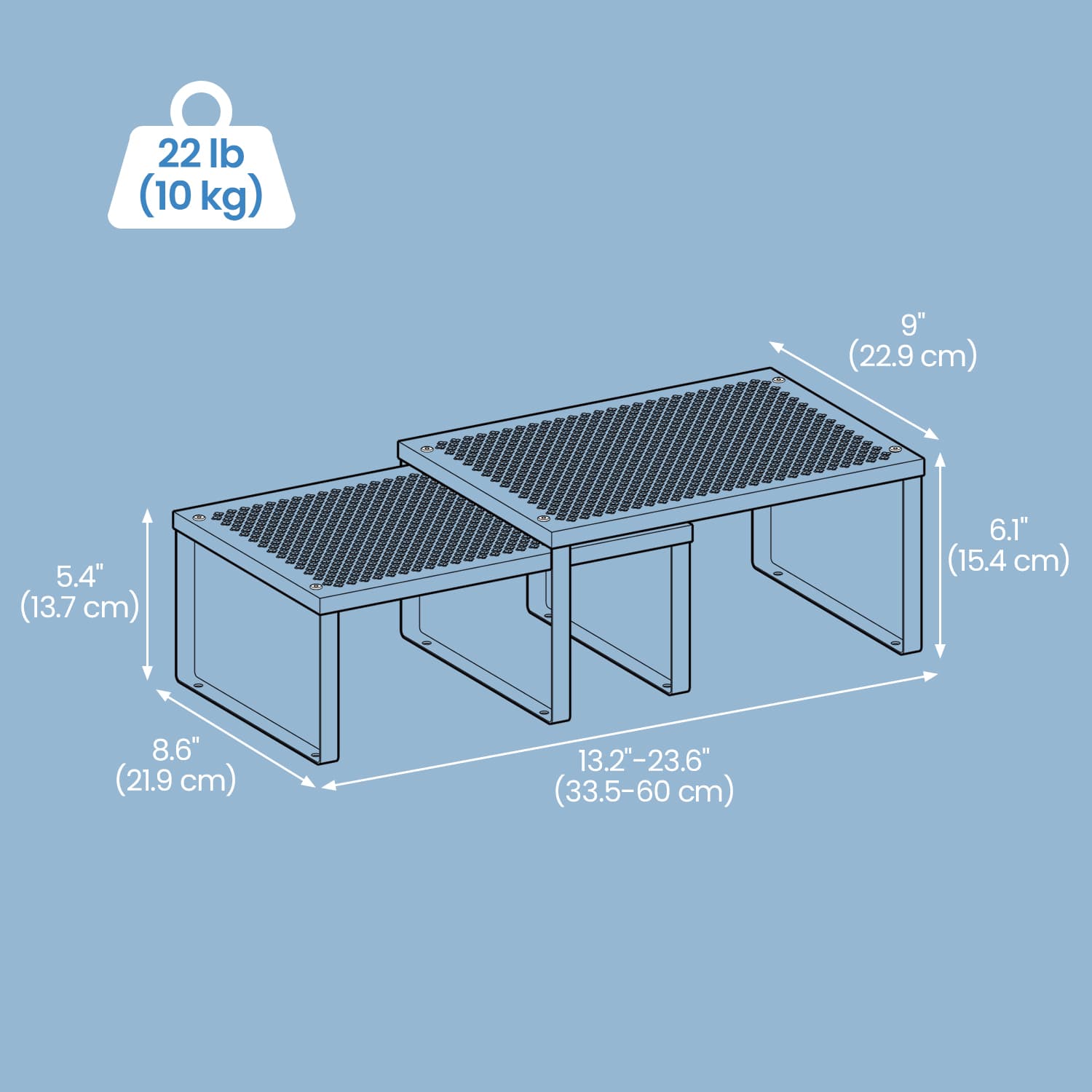 Set of 2 Spice Racks - Metal - Ink Black - Stackable and Expandable