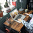 Folding Writing Desk - Wood - Rustic Brown and Black - 8 Hooks