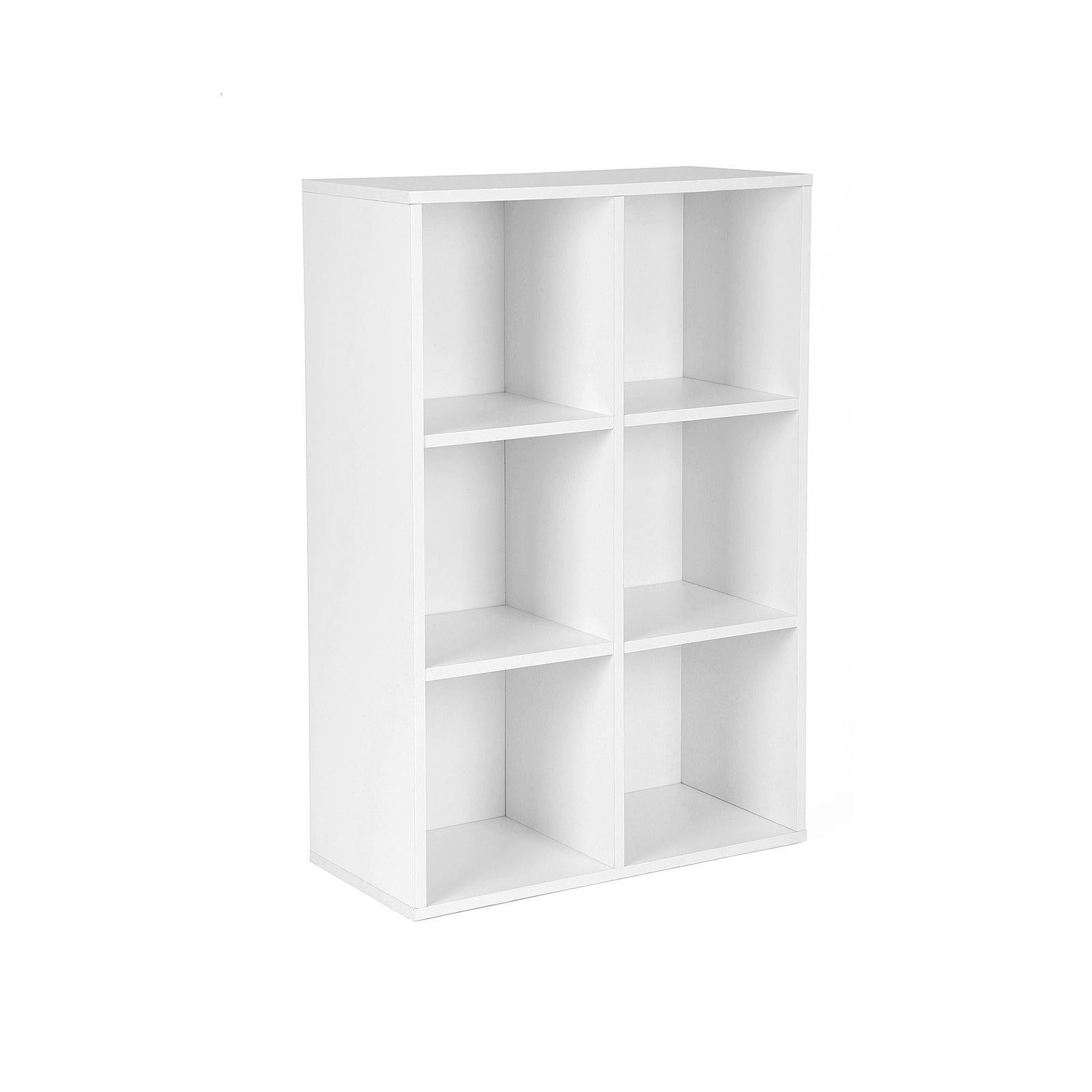 3-Tier Storage Shelf - 6 Compartments - Wood - White