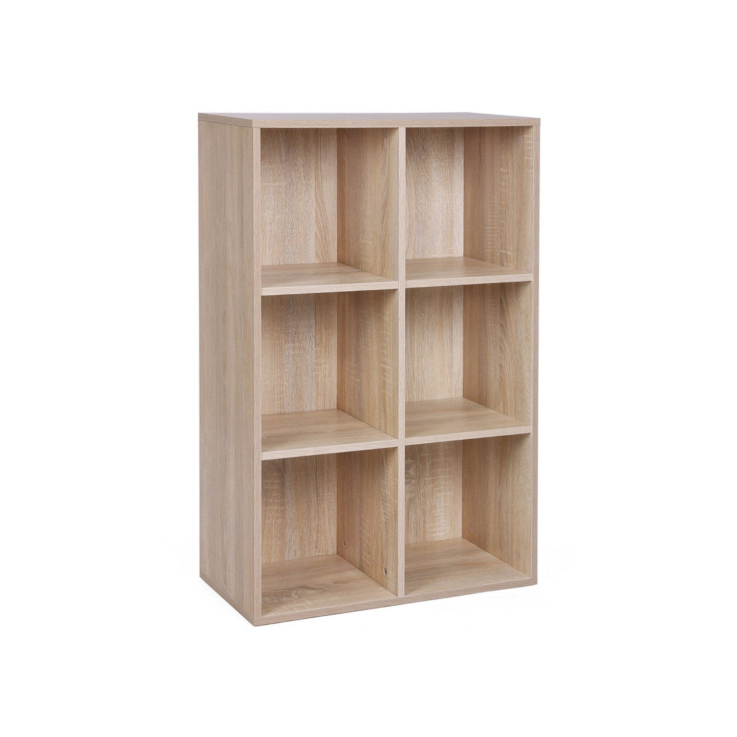 3-Tier Storage Shelf - 6 Compartments - Wood - White